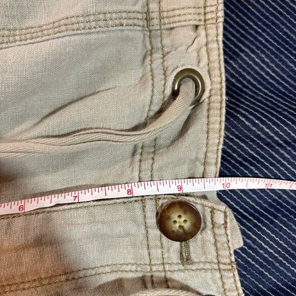 Eddie Bauer Linen Pants Womens 14T Drawstring Cargo Boho Travel Coastal Hike - Picture 11 of 12
